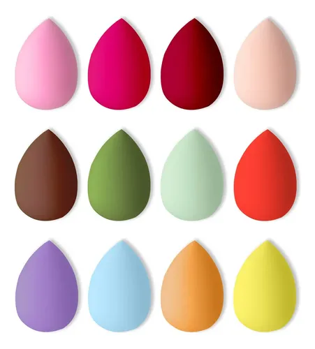 Esponjas Maquillaje 12 Pzs Beauty Blender Colores Surtidos