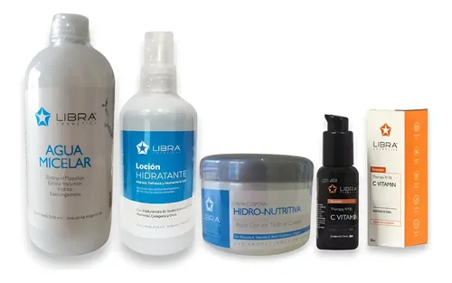 Kit Facial Agua Micelar+loción Tónica+crema+serum Vitamina C