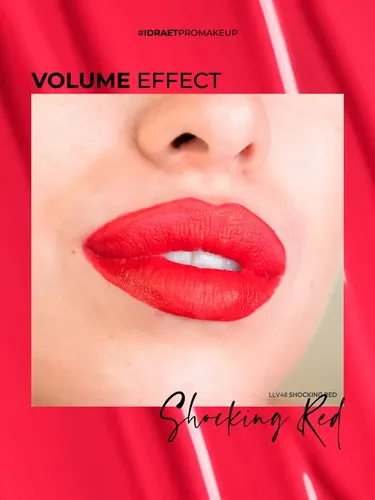 Labial Liquido Efecto Volumen Idraet Chili Red Llv43 Acabado Mate Color Rojo