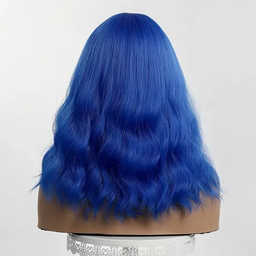 6.21 Jf Pelucas Mujer Cosplay Larga Ondulada Plateado Azul