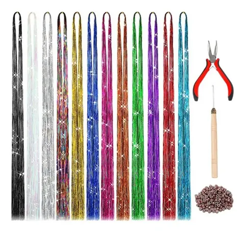 Extensiones De Cabello A Tinsel Hair De 12 Colores Para Muje