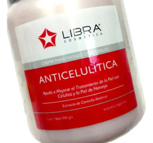Crema Anticelulítica Libra Cosmética 980g Pack X2 Masajes