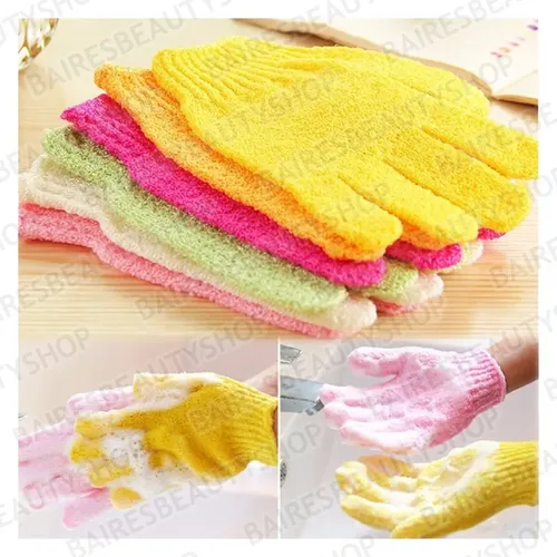 Guantes Exfoliantes X2 Para Ducha Corporal Facial Para Spa