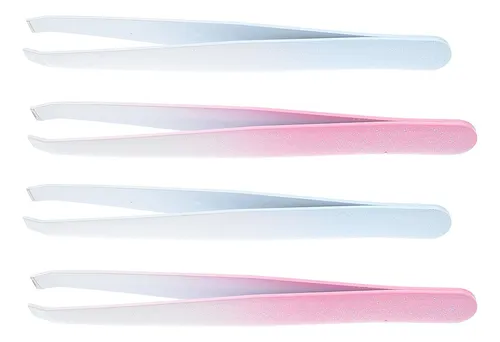 Pinzas Inclinadas Para Cejas, 4 Unidades, De Acero Inoxidabl