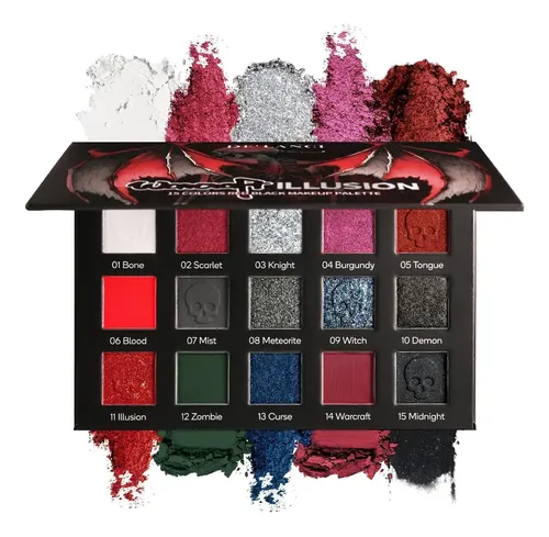 Paleta De Sombras Roja/negra Ecofavor 15 Tonos