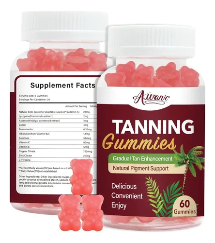 Gomitas Bronceadas Auranic 60 Unidades Con Beta Caroteno
