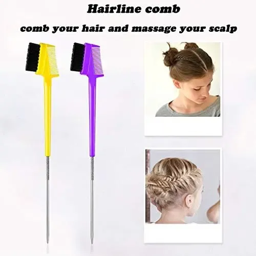 12 Piezas Cepillo De Borde De Control De Cabello Con Peine Surtido.