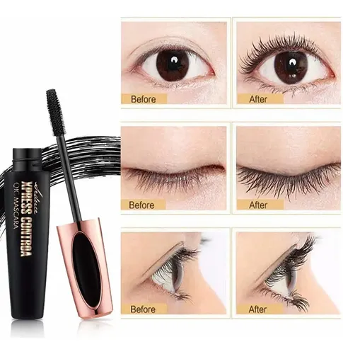 2 Unids 4d Fibra De Seda Extra Larga Máscara Impermeable 4 Negro