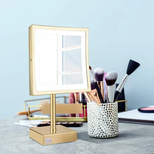 Espejo De Maquillaje De Mesa Dowry Con Luz Led Y Aumento 5x