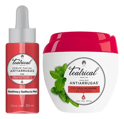 Teatrical Combo Serum Antiarrugas+ Crema Antiarrugas Momento de aplicación Día/Noche Tipo de piel Todo tipo