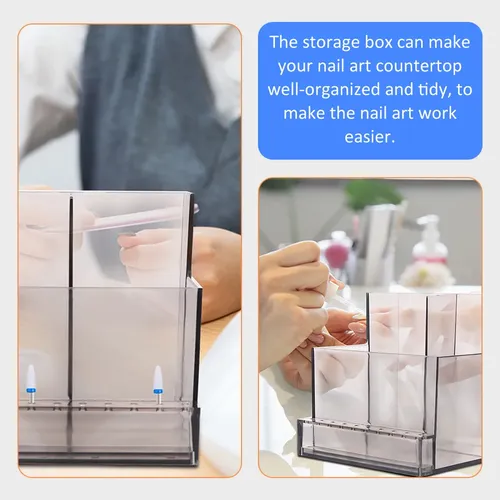 Estuche De Almacenamiento Para Brocas De Uñas Con 2 Comparti