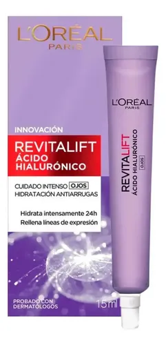 L’Oreal Paris Revitalift Ácido Hialurónico Contorno de Ojos, Hidrata Intensamente y Rellena Líneas de Expresión, 15 ml.