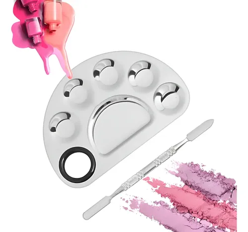 Paleta De Maquillaje De Acero Inoxidable, Paleta De Mezcla