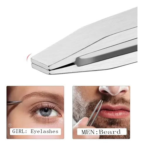 Juego De Pinzas Para Cejas, 4 Piezas, De Acero Inoxidable Pa
