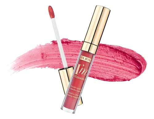 Labial Pupa I’m Glamour Liquid Lip Color Tono 011 Orange Red
