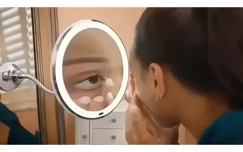 Espejo Led De Maquillaje Con Aumento De 10 Aumentos Y Rotaci