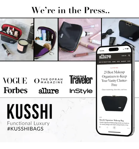 Bolsa De Maquillaje Kusshi, Lavable, De Viaje, Con Organizad