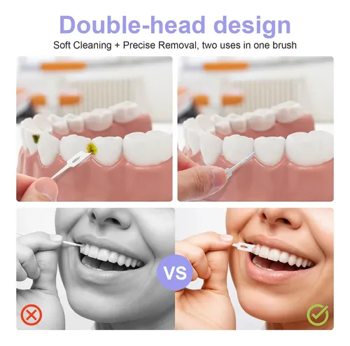 Palillos Con Hilo Dental Acskd 200 Unidades Cepillo De Goma