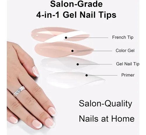 Anyos Uñas Postizas French Tip 300pcs Marrón