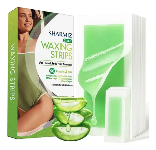 Kit De Depilación Wax Strips Sharmiz, 60 Piezas, Cuerpo Y Ro
