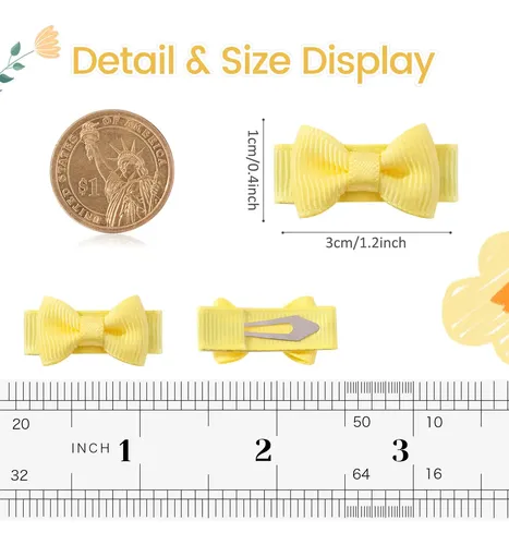 Hair Clips Yoyokid 100pcs Grosgrain Ribbon 3.1 Cm Bow