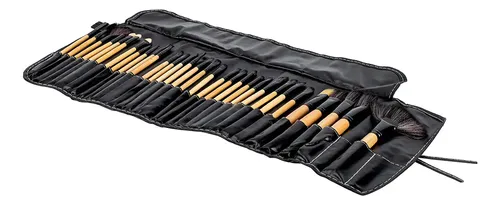 Juego De 32 Brochas Maquillaje Gadnic Br32 Alta Calidad Color Marrón
