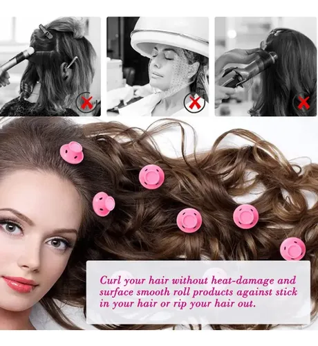 40 Rulos De Cabello Mágicos, 20 Silicona Grande