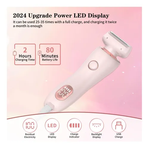Afeitadora Eléctrica Para Mujeres Silk Glide 2 En 1 Rosa