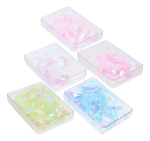 5 Cajas De Stickers Adhesivos Para Uñas De Papel Foil