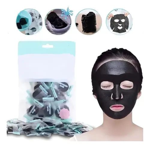 Mascarilla Comprimida Facial Pastilla Cápsula X50 Carbon Tipo De Piel Normal