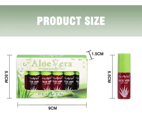 6piece Aloe Vera Lip Gloss Set, Moisturizing Liquid Lipstick