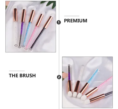 Set De 2 Brochas Para Sombra De Ojos Mujer Maquillaje Rosa