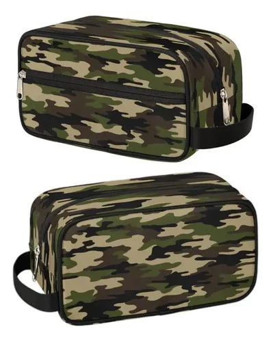 Bolsa De Aseo Colgante Verde Camuflaje Con Kits De Higiene