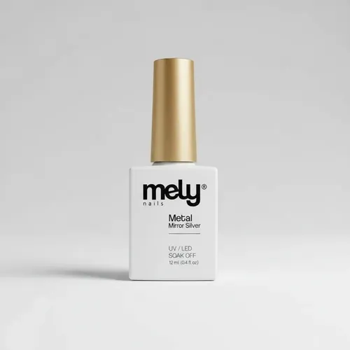 Esmalte Semipermanente Metal Mirror Silver Mely Uv/led 12ml