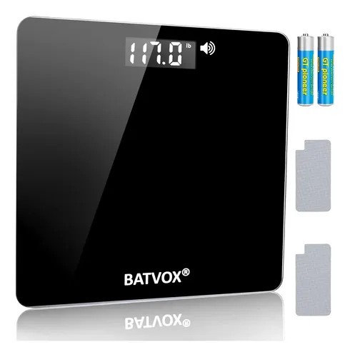 Báscula Corporal Parlante Batvox De 180 Kg De Ancho, Negra