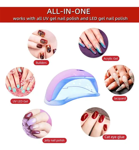 Lámpara Uv Led 48w Lishumei Para Uñas En Gel Rosa