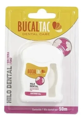 Hilo Dental Bucaltac Sin Cera Fino de 50 Metros