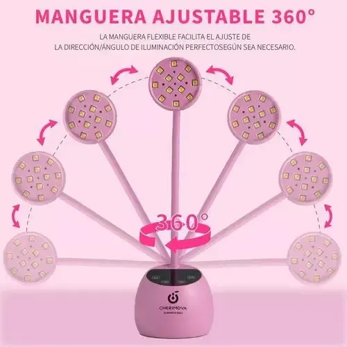 Cabina Lampara Para Uñas Inalámbrica 27W. Uv Led Calabaza Rosa Cherimoya