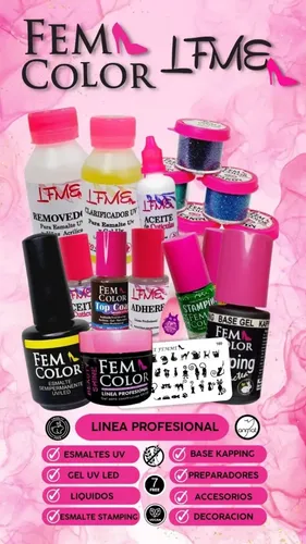 Kit Inicial Semipermanente Uñas Manicuria Fem Color