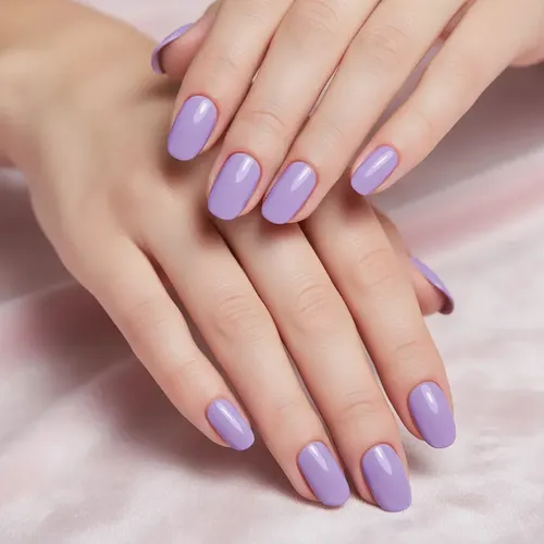 Press On Tips Autoadhesivo Oval Cherimoya Violeta Lisa