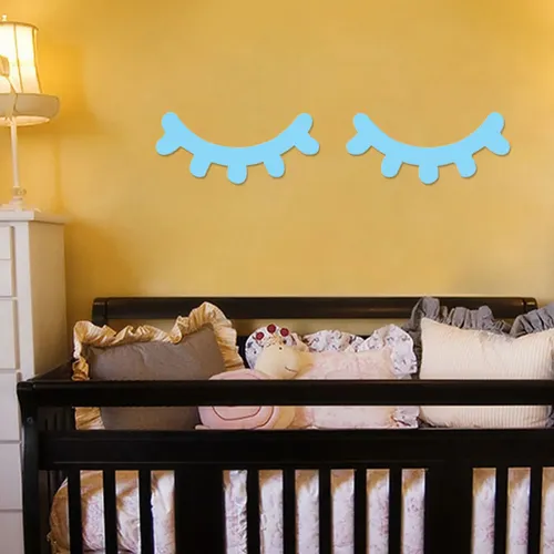 Calcomanía En Forma De «f Stickers», Diseño De Un Par De Pestañas, Decoración Del Hogar, Pared, Dormitorio