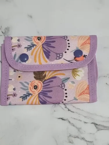 Estuche Triple Plegable Muchos Diseños Flores Lila