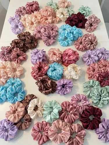 Scrunchies Saten Surtidas-pack X 100 Unidades, Mayorista
