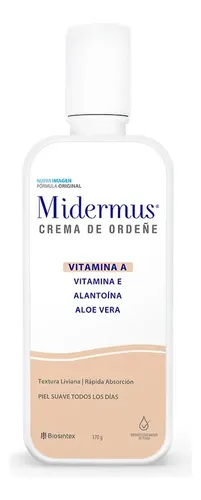 Crema De Ordeñe Midermus Vitamina A Y E Humectante 170ml