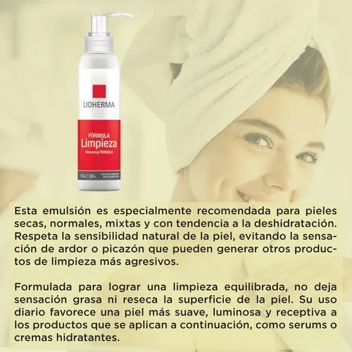 Leche Limpieza Lidherma Emulsion Facial Desmaquilla Hidrata
