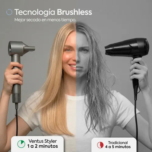 Secador de Pelo Moldeador Iónico 4 en 1 Cepillo Rizador Multi Styler Multifuncion Cabezales Femmto Ventus Styler