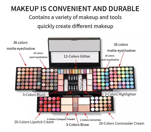 187 Colores Paleta De Maquillaje Profesional Kit Combinado