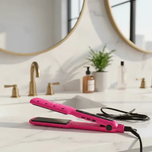 Plancha Para Cabello Humedo Y Seco Duga, Profesional 70 Watts D207 Color Rosa