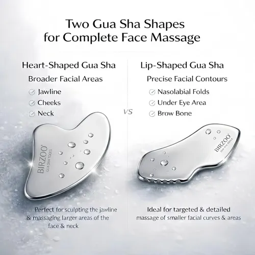 Conjunto De Gua Sha Birzoo De Acero Inoxidable + Bolígrafo