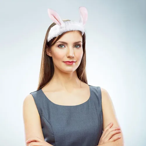 2 Diademas Elásticas Para El Pelo Con Orejas De Conejo, Maqu